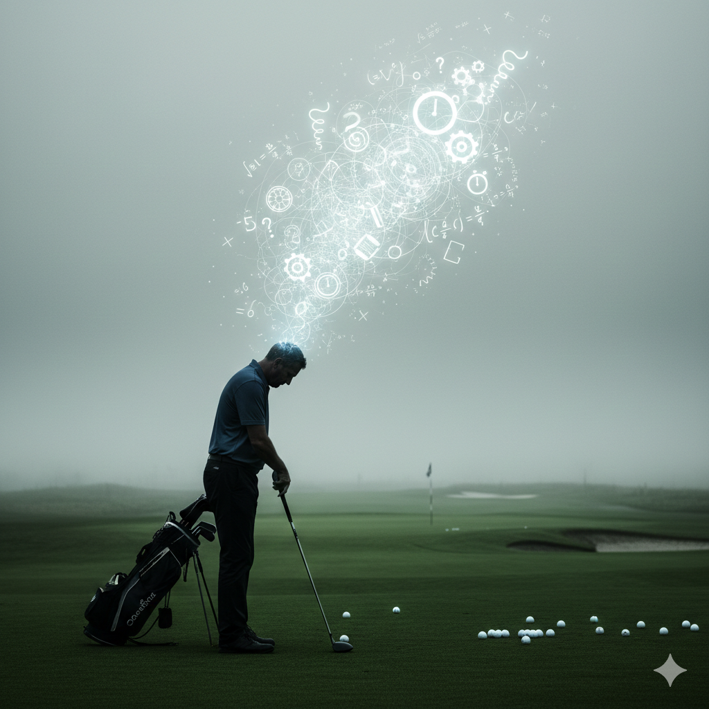 Image of a golfer experiencing mental overload